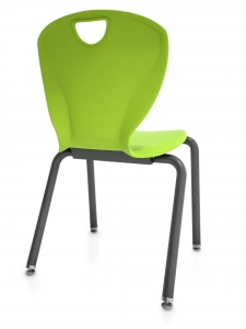 18 Thrive Contemporary polypropylene ribless shell 4leg chair, 16 GA chrome frame, w/casters